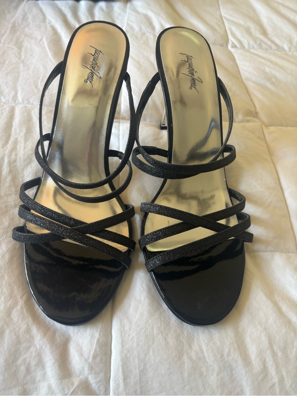 Jacqueline Ferrar Black Strappy High Heel Sandals